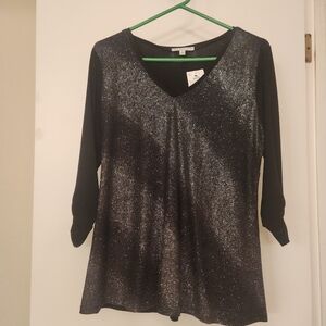 NWT Black and Silver Women's Top